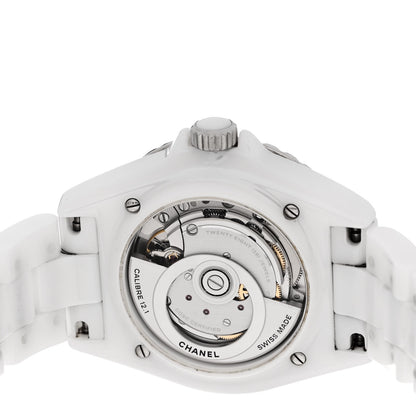 Chanel Stainless Steel Ceramic Diamond Bezel 38mm J12 Automatic Watch White 4 of 5