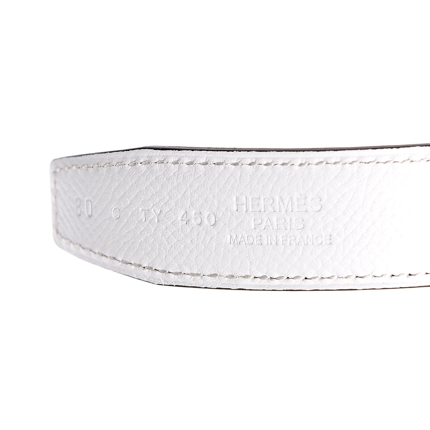 Hermes Swift Epsom 24mm Guilloche H Belt 80 Black White 6 of 7