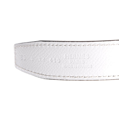 Hermes Swift Epsom 24mm Guilloche H Belt 80 Black White 6 of 7