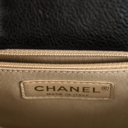 Chanel Grained Calfskin Stitched Small Label Click Shopper Tote Black 6 of 7