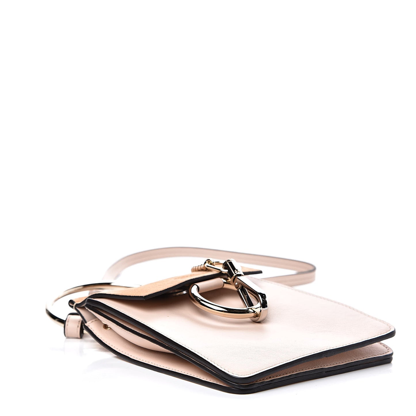 Suede Calfskin Mini Faye Bracelet Bag Cement Pink