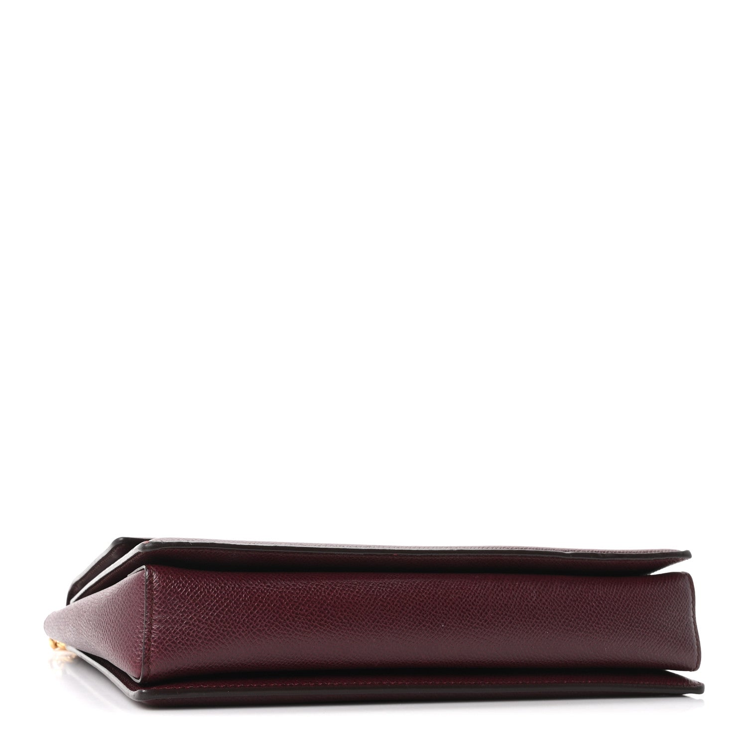 Salvatore Ferragamo Pebble Calfskin Ginny Vara Bow Shoulder Bag Burgundy 4 of 10