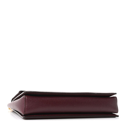 Salvatore Ferragamo Pebble Calfskin Ginny Vara Bow Shoulder Bag Burgundy 4 of 10