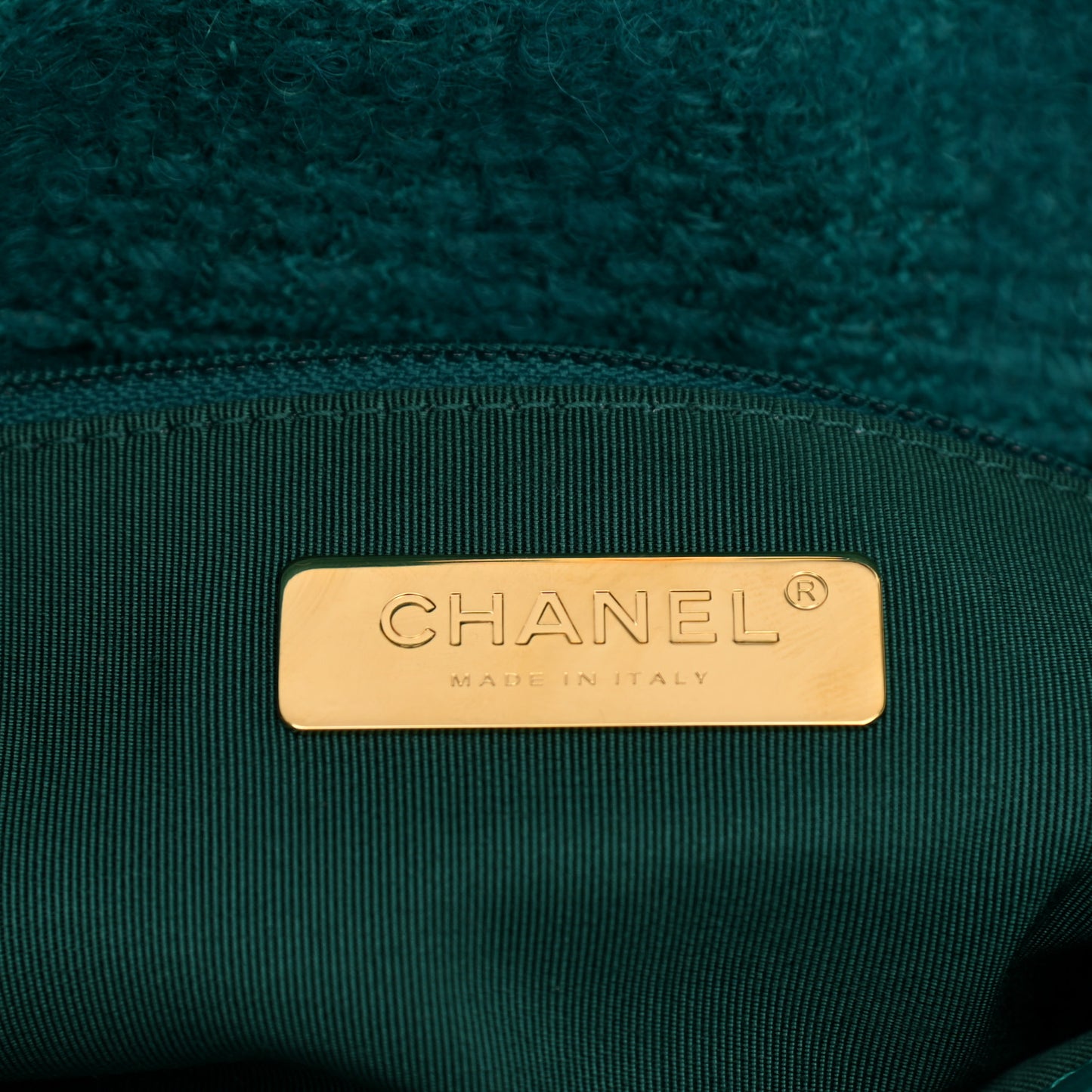 Tweed Quilted Medium Chanel 19 Flap Green
