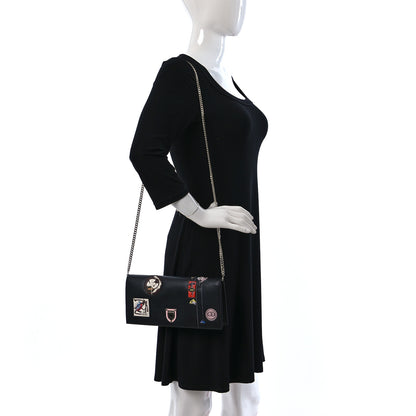 Christian Dior Calfskin Paradise Diorama Croisiere Chain Wallet Black 2 of 12
