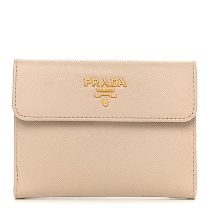Prada Saffiano Compact Flap Wallet Cammeo 1 of 12