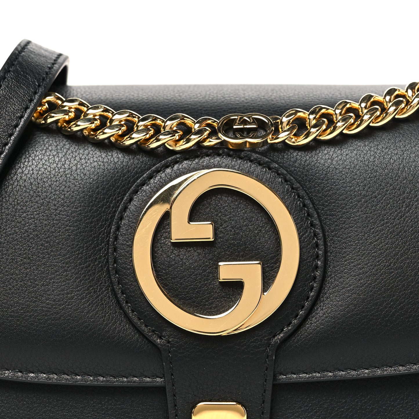Roxy Calfskin Small Blondie Top Handle Shoulder Flap Bag Black
