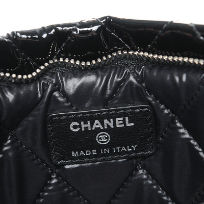 Chanel Patent Calfskin Quilted Beauty CC Clutch Black 7 of 9