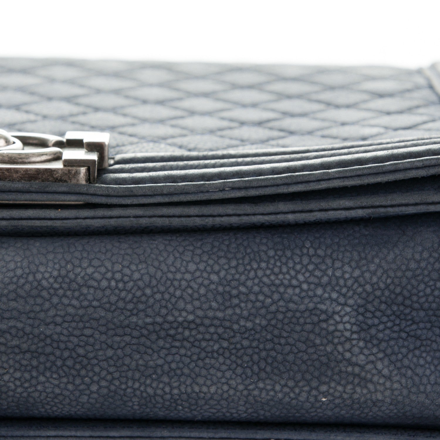 Chanel Iridescent Caviar Quilted Large Boy Flap Navy Blue 8 of 11