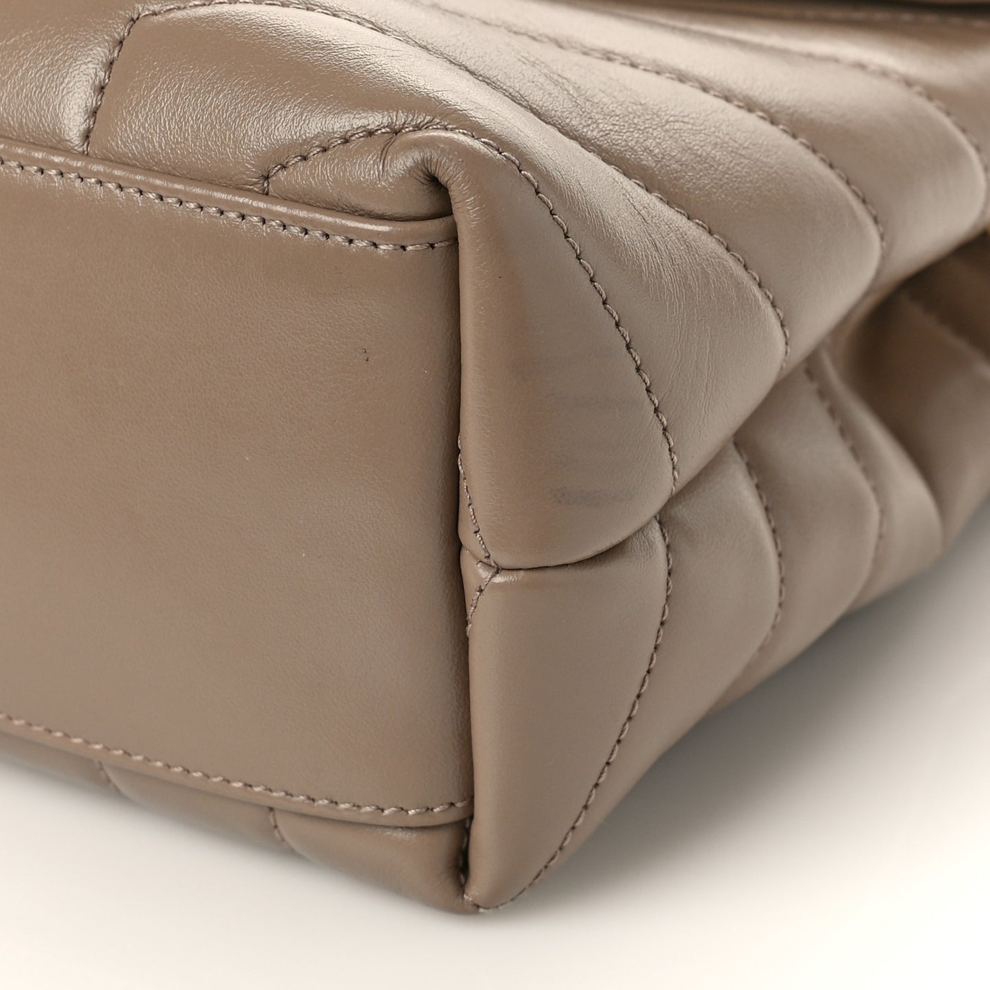 Calfskin Y Quilted Monogram Small Loulou Chain Satchel Dark Beige