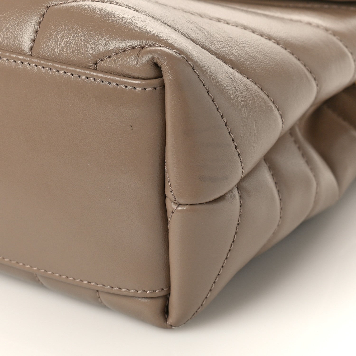 Saint Laurent Calfskin Y Quilted Monogram Small Loulou Chain Satchel Dark Beige 8 of 10