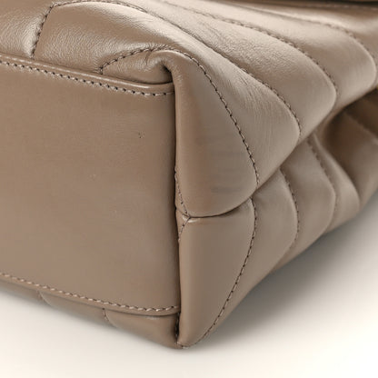 Saint Laurent Calfskin Y Quilted Monogram Small Loulou Chain Satchel Dark Beige 8 of 10