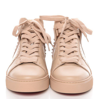 Christian Louboutin Calfskin Crosta Patent Spikes Mens Loubikick Flat Sneakers 41 Nude 2 of 8