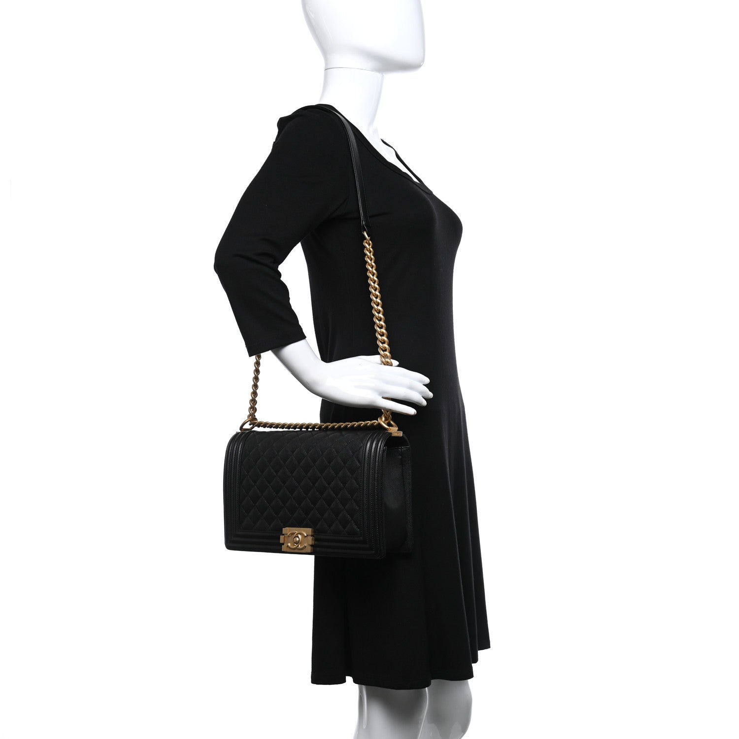 Chanel Caviar Quilted New Medium Boy Flap Black 2 of 9