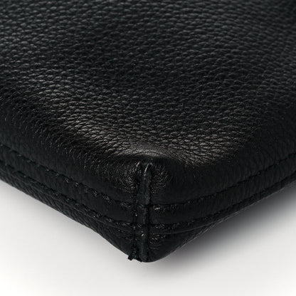 Gucci Pebbled Calfskin Large Logo Portfolio Clutch Black 10 of 12