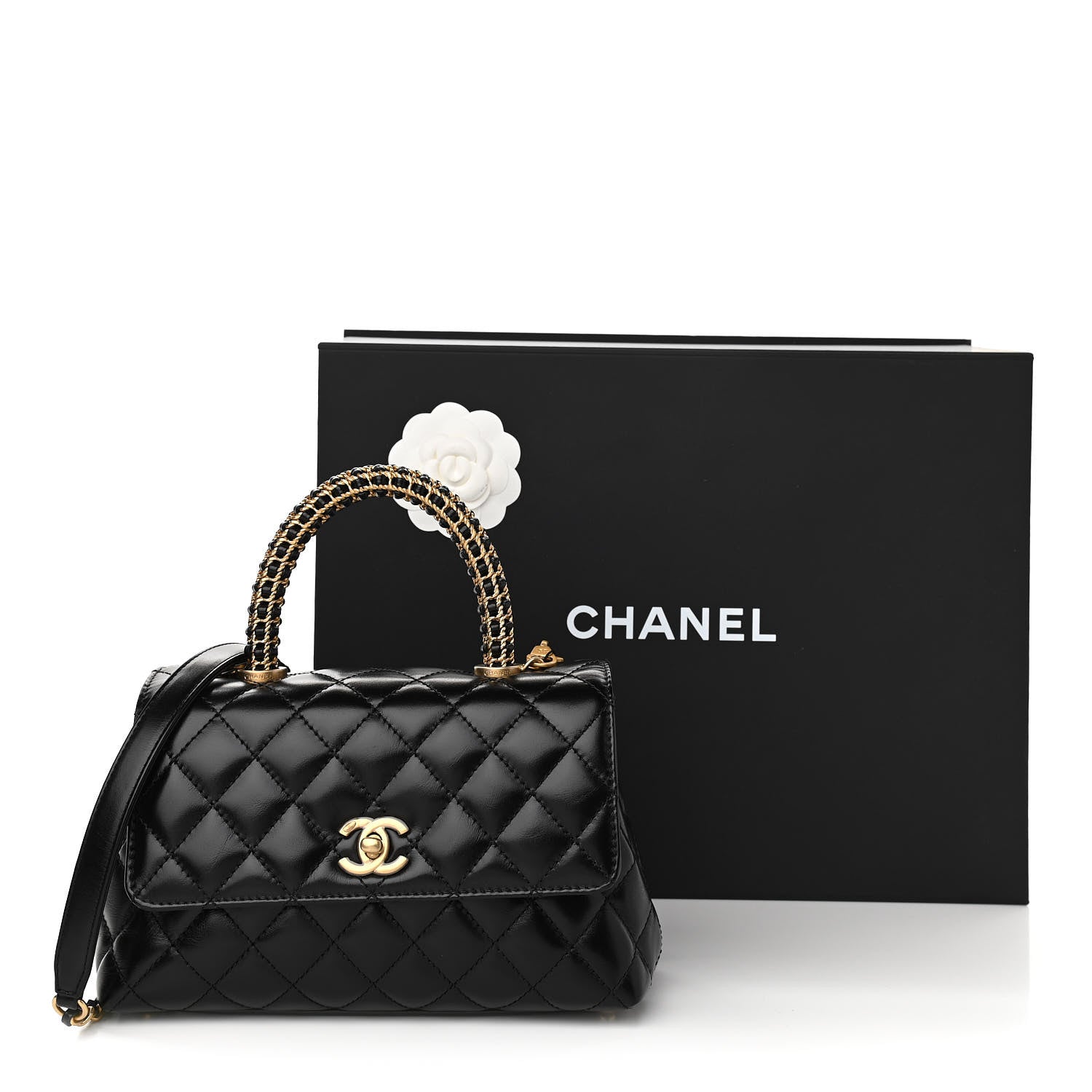 Chanel Calfskin Quilted Mini Coco Handle Flap Black 11 of 11
