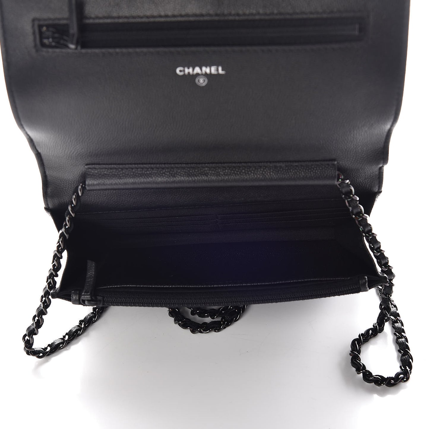 Caviar Quilted Boy Wallet On Chain WOC So Black