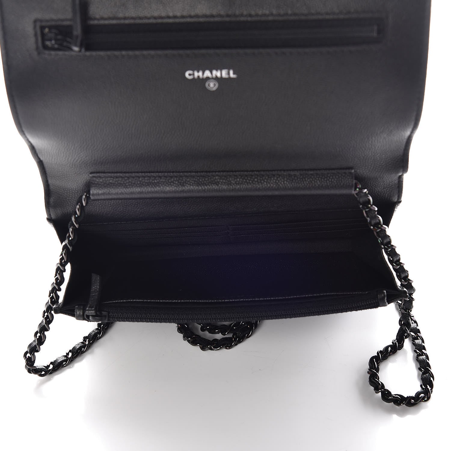 Chanel Caviar Quilted Boy Wallet On Chain WOC So Black 5 of 12