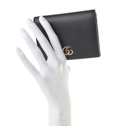 Gucci Pebbled Calfskin GG Marmont Card Case Black 2 of 8
