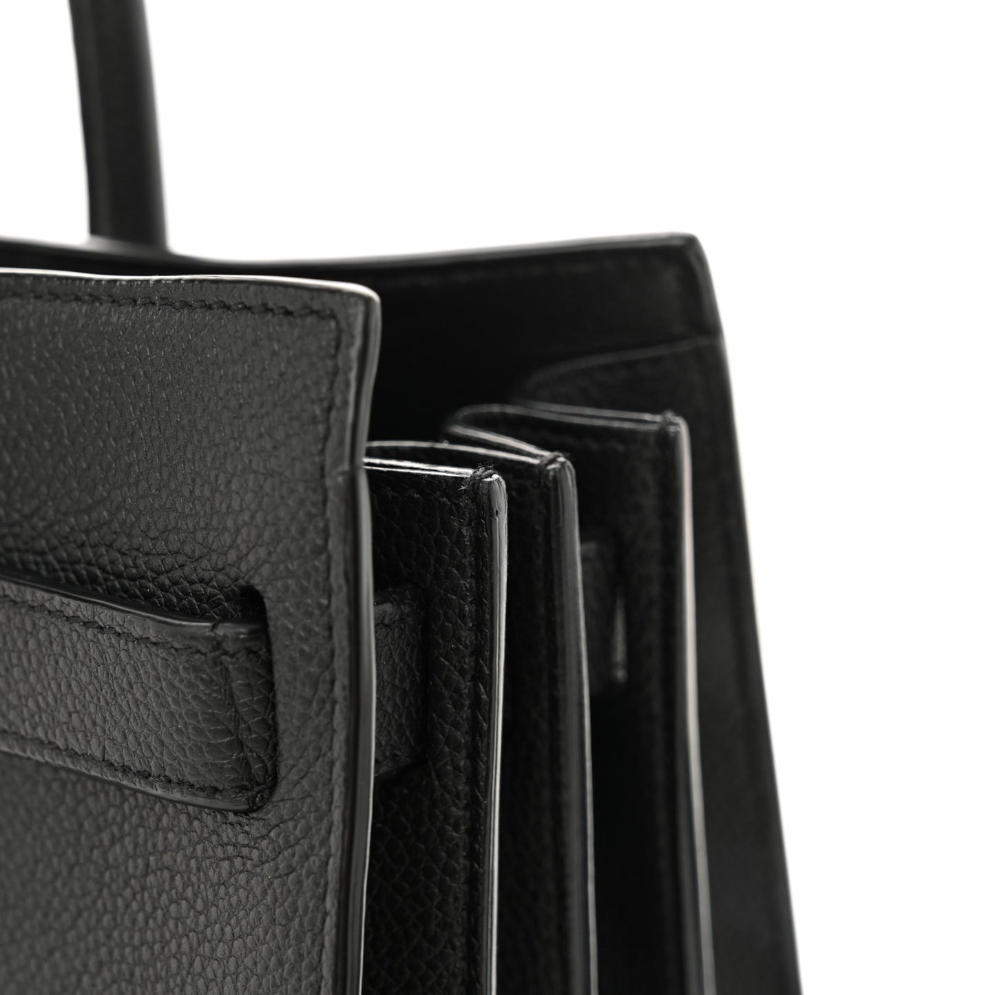 Grained Calfskin Baby Sac De Jour Black