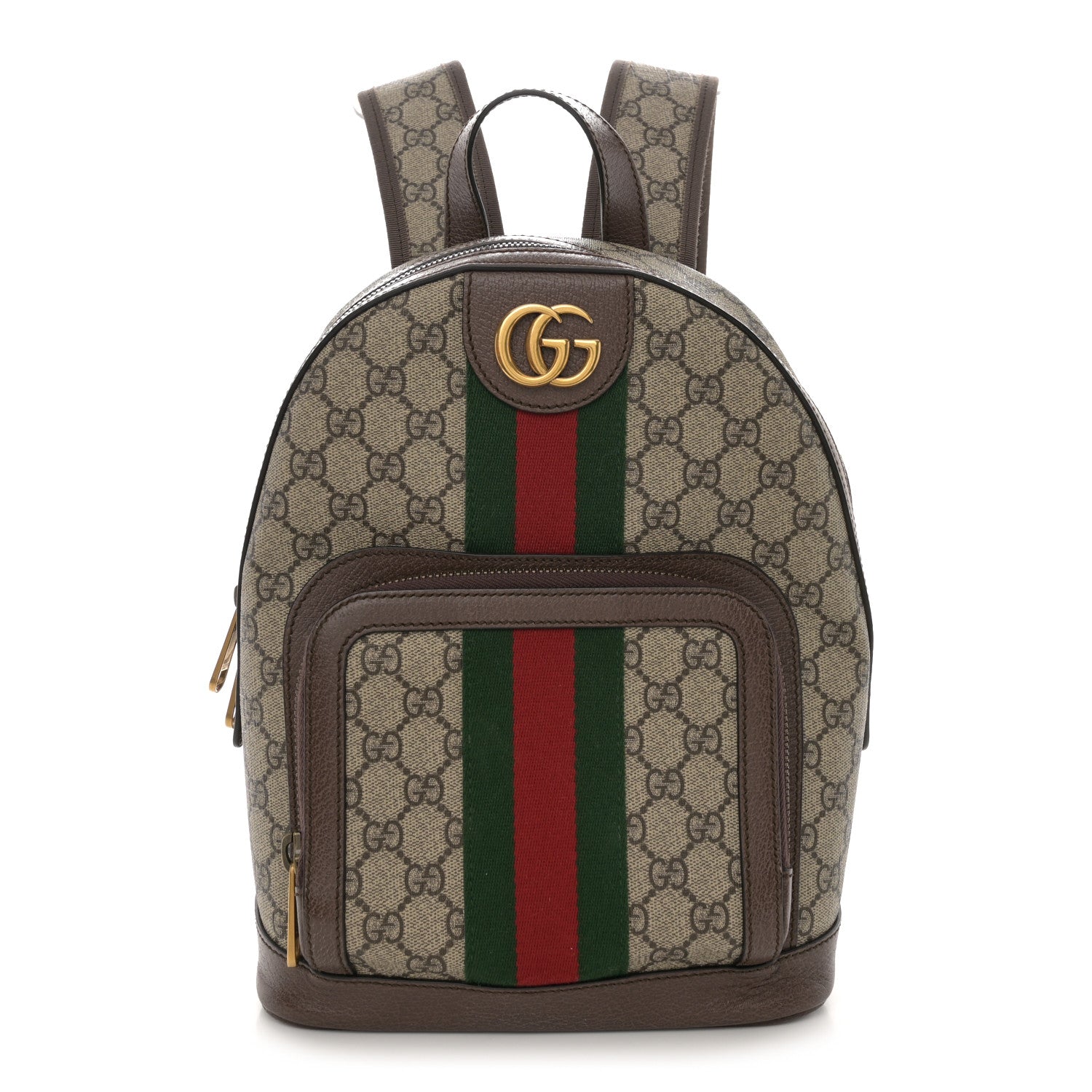 Gucci GG Supreme Monogram Calfskin Web Small Ophidia Day Backpack Beige Ebony New Acero 1 of 10