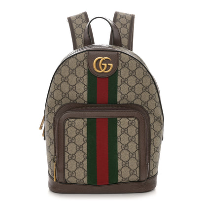 Gucci GG Supreme Monogram Calfskin Web Small Ophidia Day Backpack Beige Ebony New Acero 1 of 10