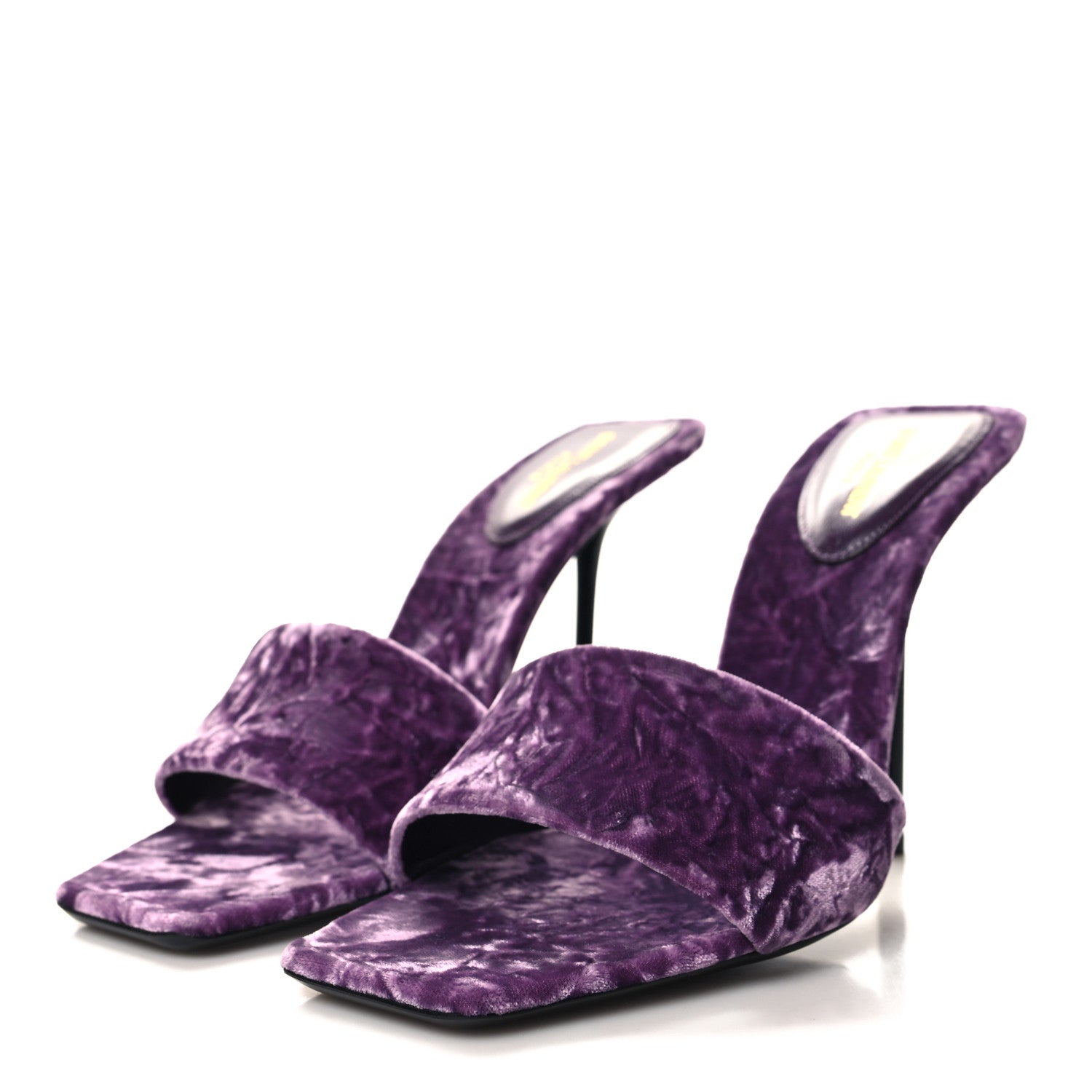 Saint Laurent Velvet Baliqua 105 Mule Sandals 39 Malva 3 of 9