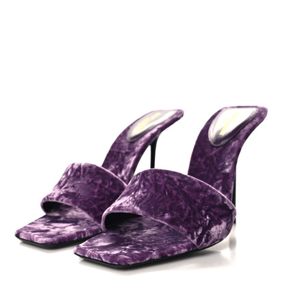 Saint Laurent Velvet Baliqua 105 Mule Sandals 39 Malva 3 of 9
