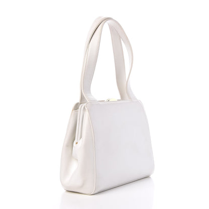 Chanel Caviar CC Frame Top Handle Bag White 3 of 13