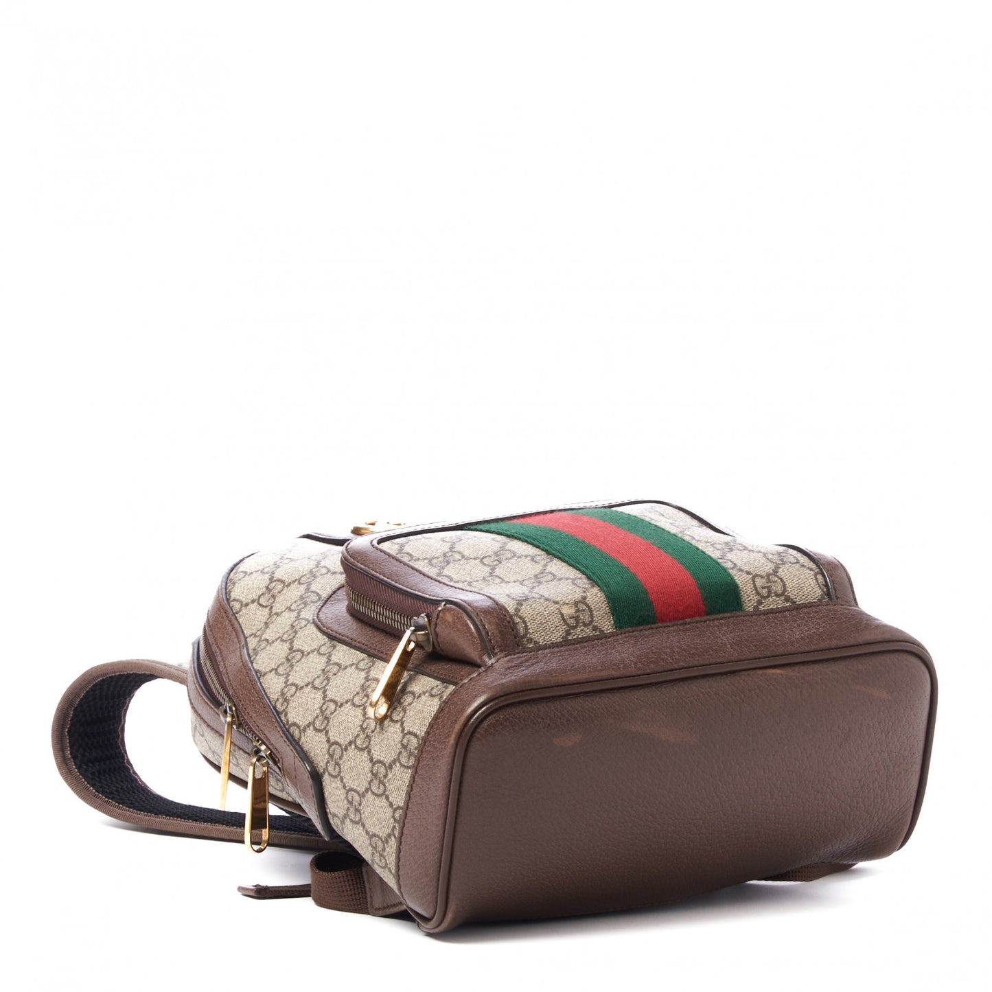 GG Supreme Monogram Calfskin Web Small Ophidia Day Backpack Beige Ebony New Acero