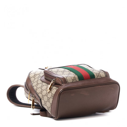 Gucci GG Supreme Monogram Calfskin Web Small Ophidia Day Backpack Beige Ebony New Acero 4 of 14