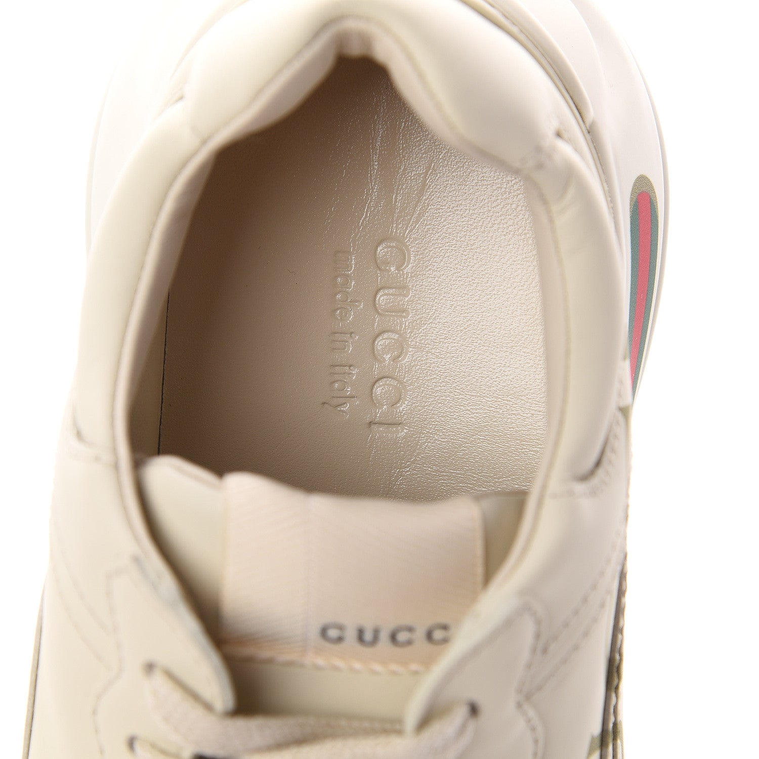 Gucci Calfskin Logo Womens Rhyton Sneakers 36 Ivory 6 of 7