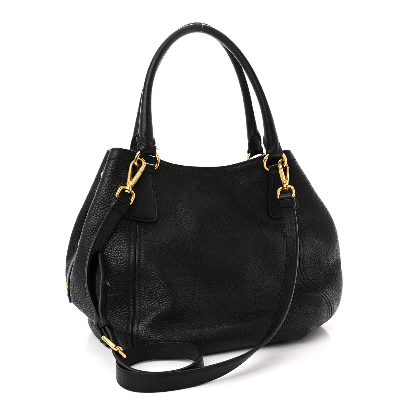 Vitello Daino Shoulder Bag Black
