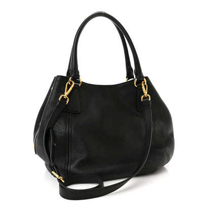 Prada Vitello Daino Shoulder Bag Black 3 of 18