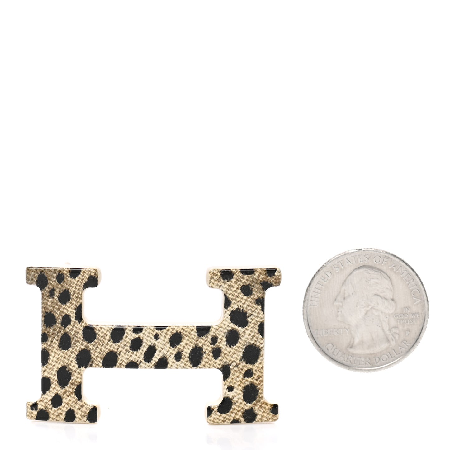 Enameled Steel Printed 24mm Felines H Email Belt Buckle Leopardus