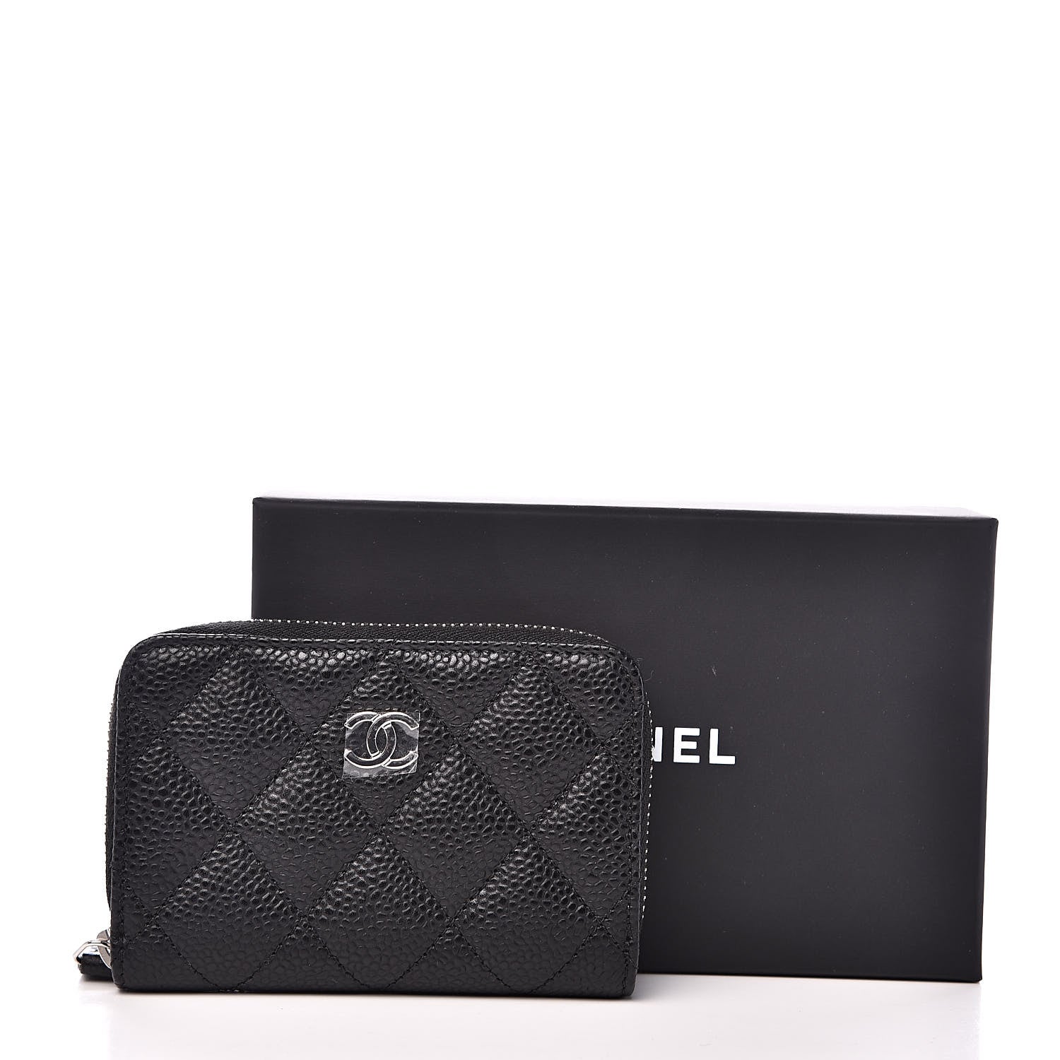 Chanel Caviar Quilted Zip Coin Purse Black 8 of 8
