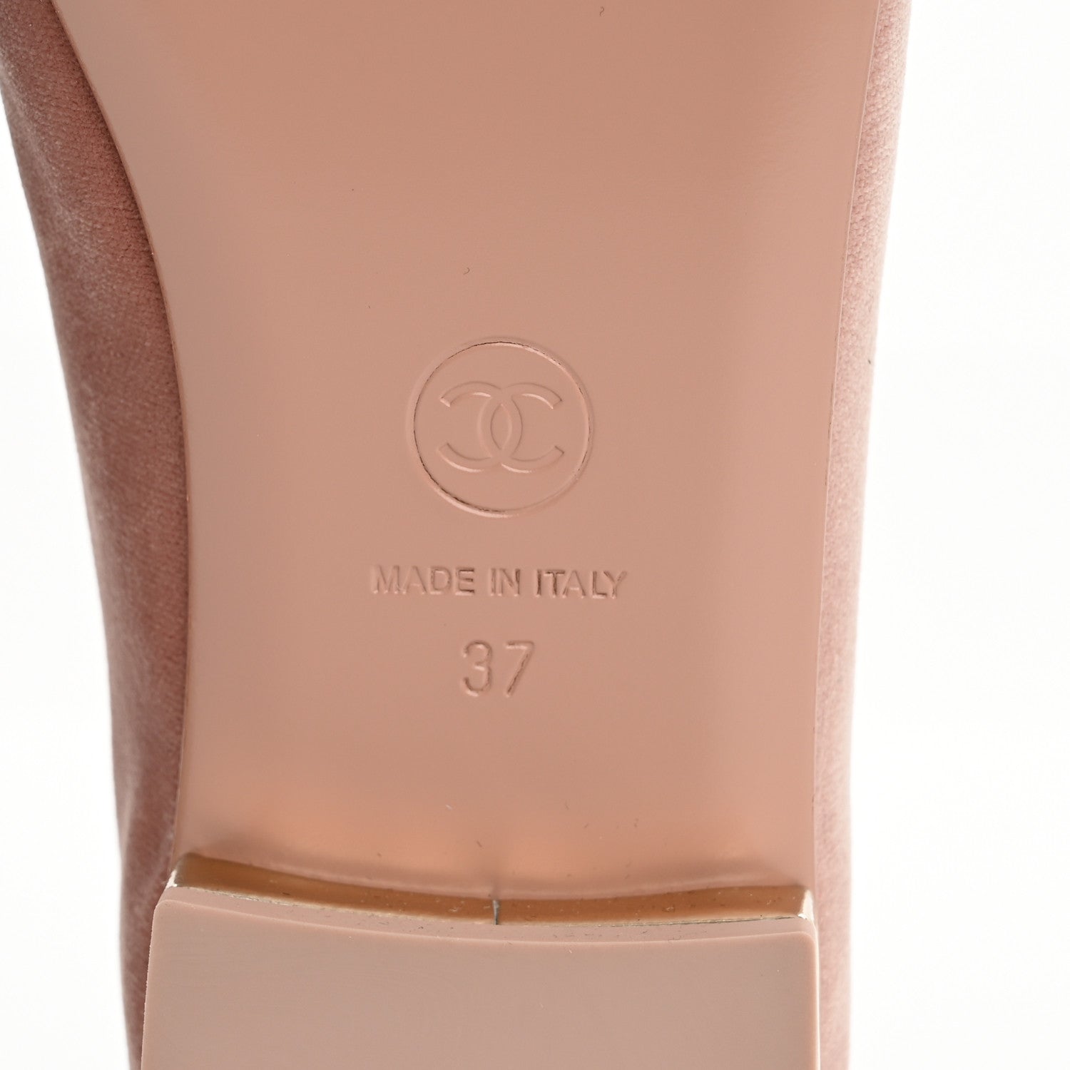 Chanel Velvet CC Moccasin Loafers 37 Light Pink 8 of 10