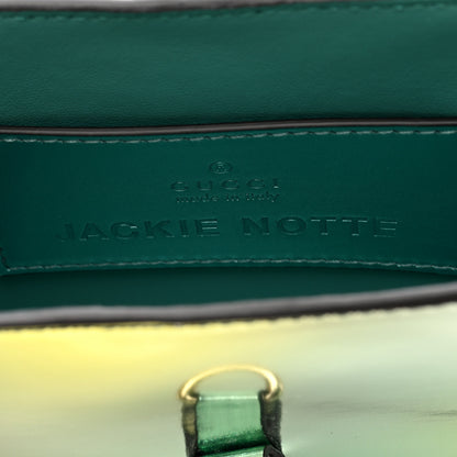 Gucci Piuma Shade Lux Mirrored Calfskin Mini Jackie Notte Bag Glacial Yellow Silver 6 of 9