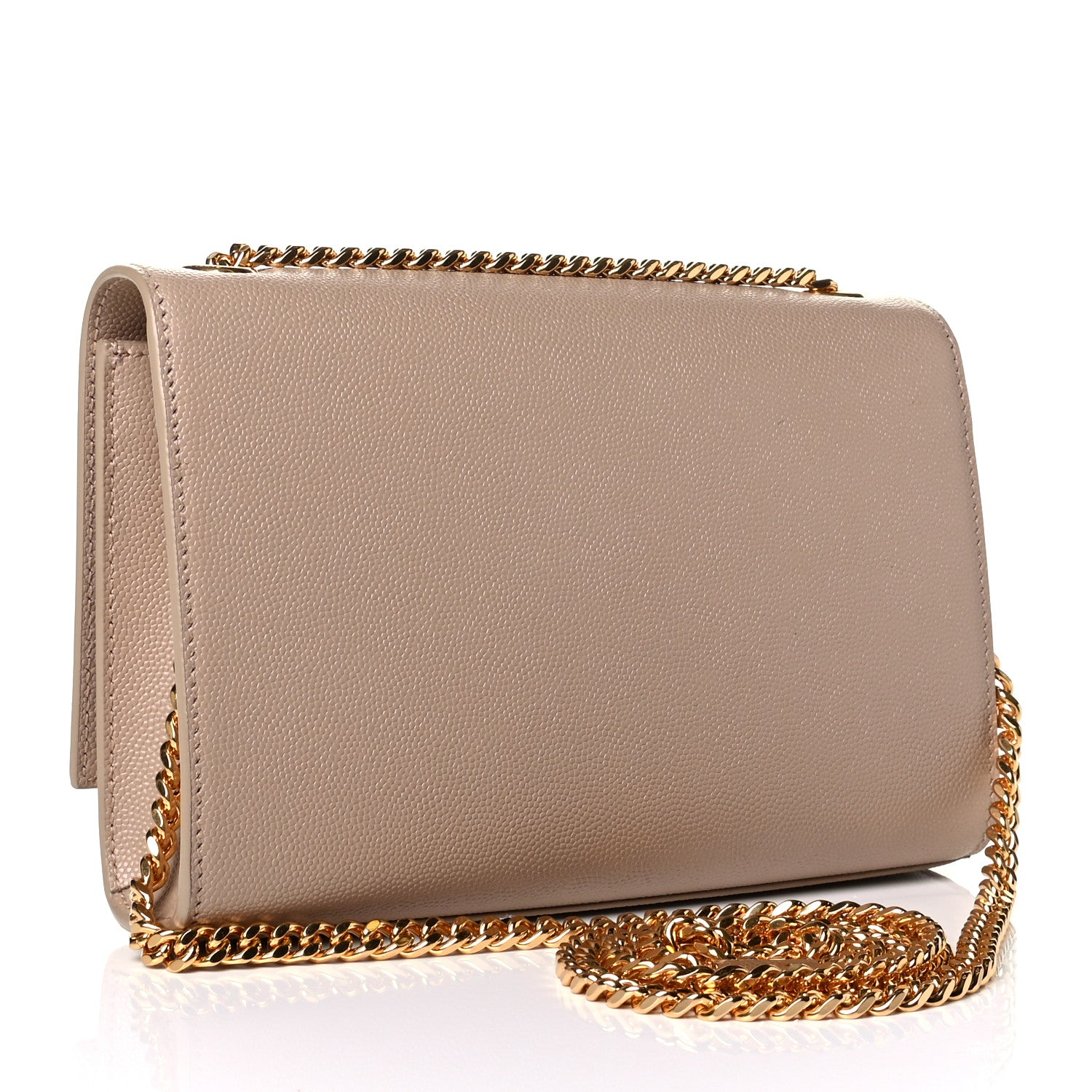 Saint Laurent Grain De Poudre Small Monogram Kate Satchel Dark Beige 2 of 4