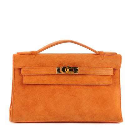 Hermes Veau Doblis Kelly Pochette Orange 1 of 16