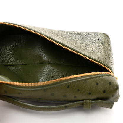 Loro Piana Ostrich L19 Extra Pocket Pouch Dark Lichen Green 5 of 9