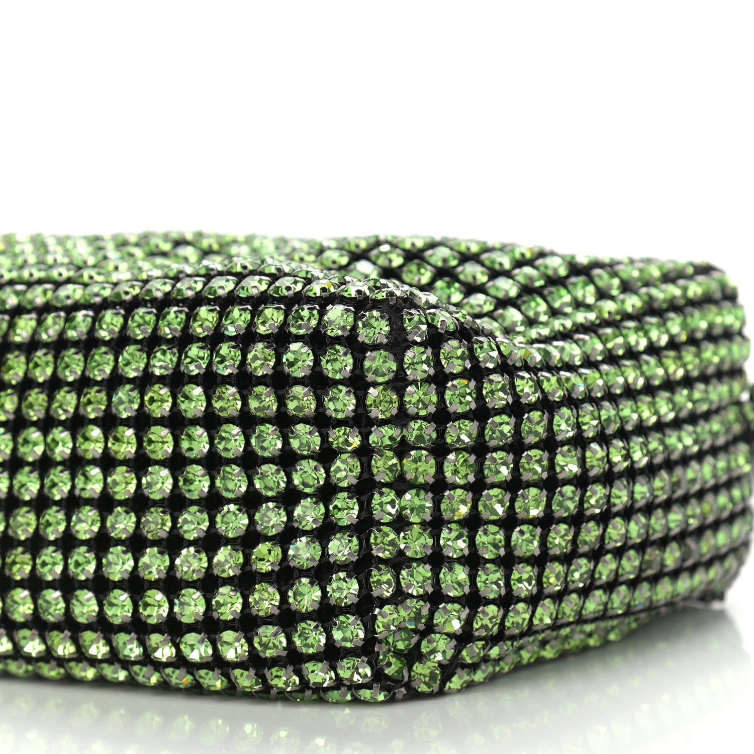Alexander Wang Mesh Crystal Rhinestone Mini Heiress Pouch Green 10 of 10