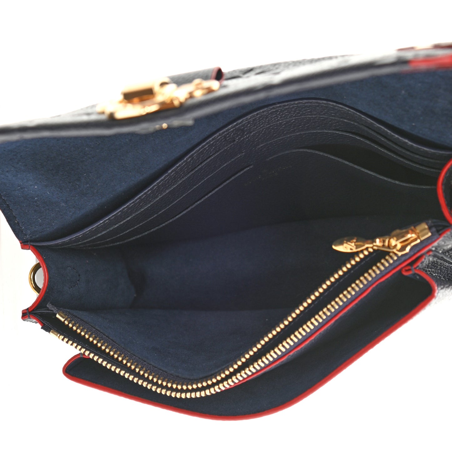 Empreinte Vavin Chain Wallet Marine Rouge