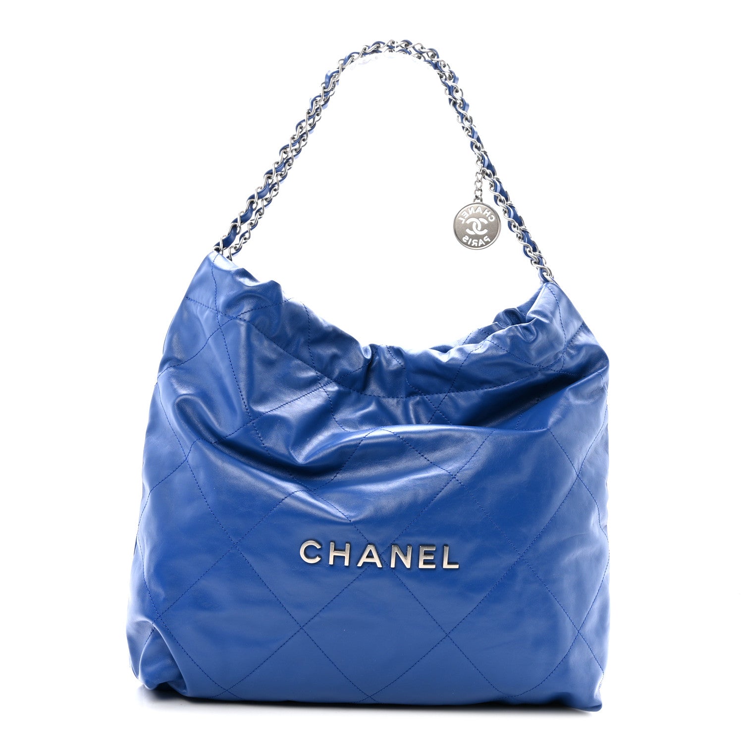 Chanel Shiny Calfskin Quilted Chanel 22 Blue 1 of 13