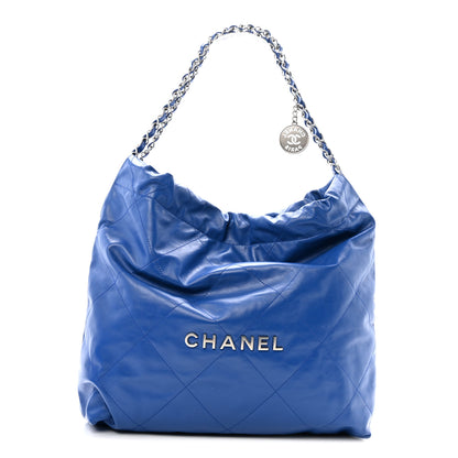 Chanel Shiny Calfskin Quilted Chanel 22 Blue 1 of 13
