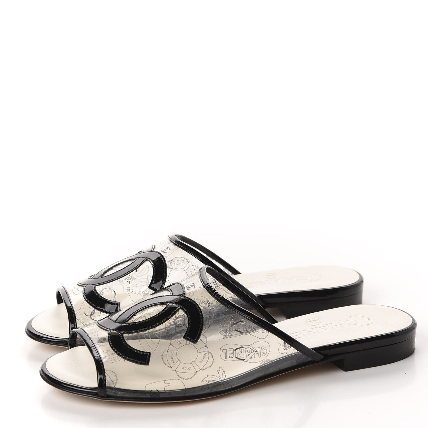 Patent PVC CC Sandal Mule 37 Black