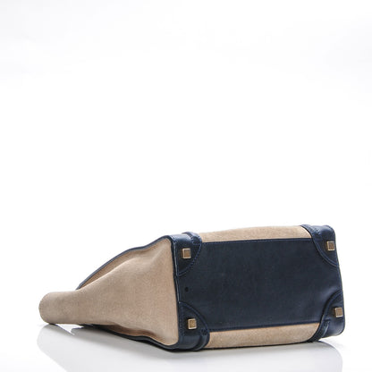 Celine Smooth Calfskin Suede Micro Bi-Color Luggage Navy Dune 5 of 8