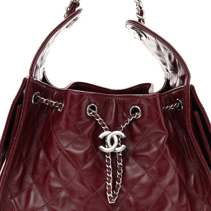 Chanel Shiny Calfskin Quilted Small Chanel 25 Handbag Burgundy 8 of 10
