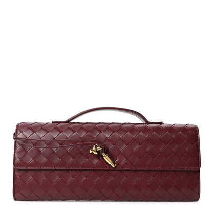 Bottega Veneta Nappa Intrecciato Long Andiamo Top Handle Clutch Barolo 1 of 9