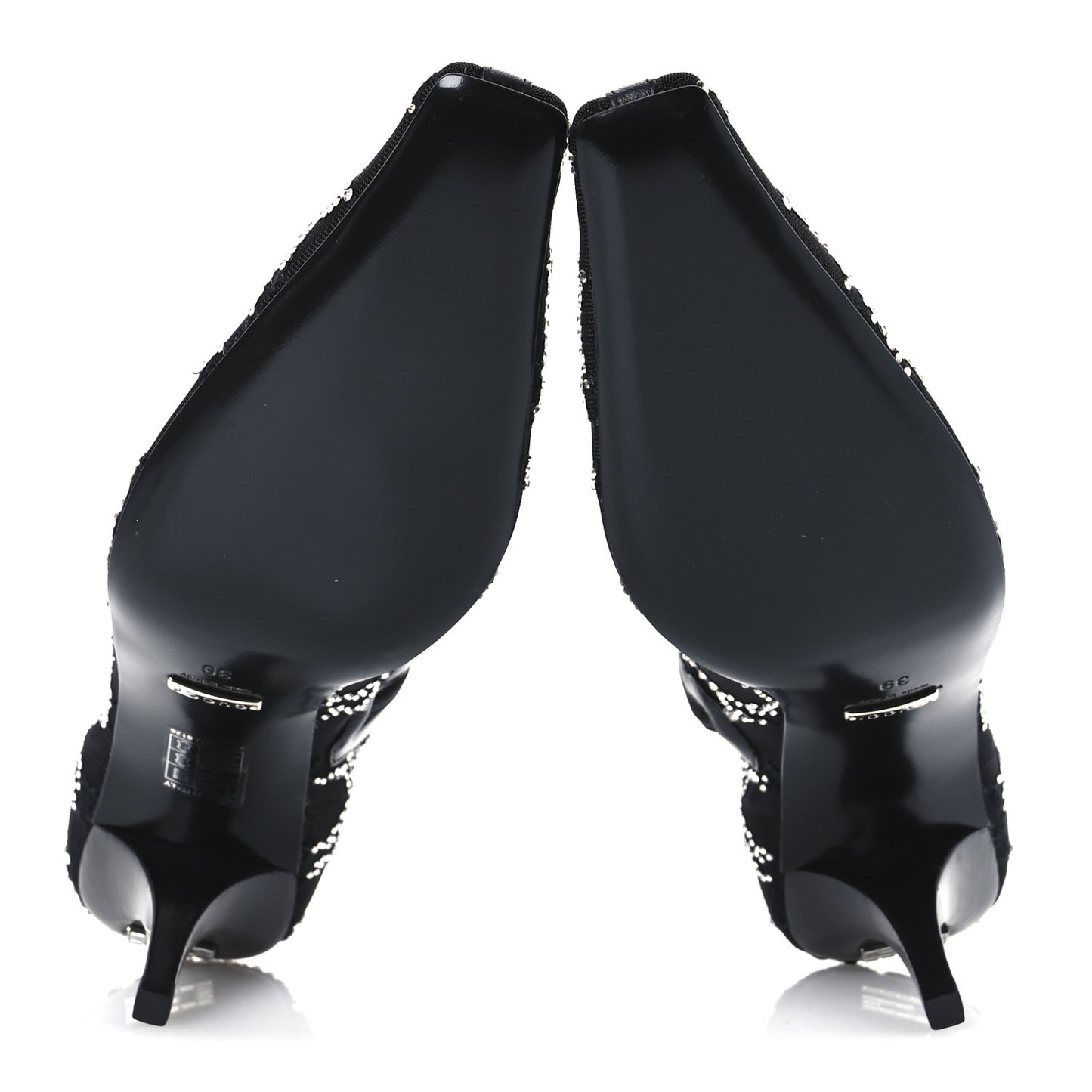 Tela Retino Kid Scamosciato Crystal GG Monogram Square Demi Boot 39 Black